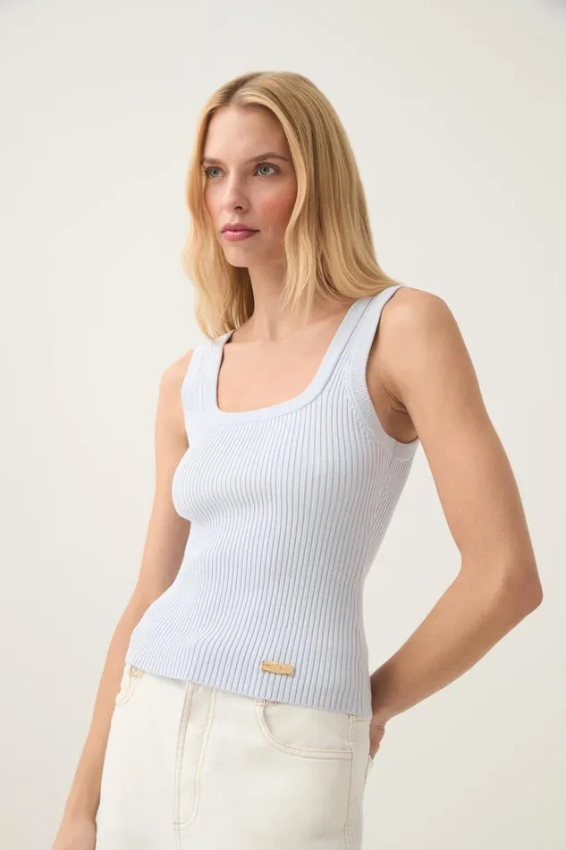Aje Tops Bronte Knit Tank Soft Sky 8211 Women