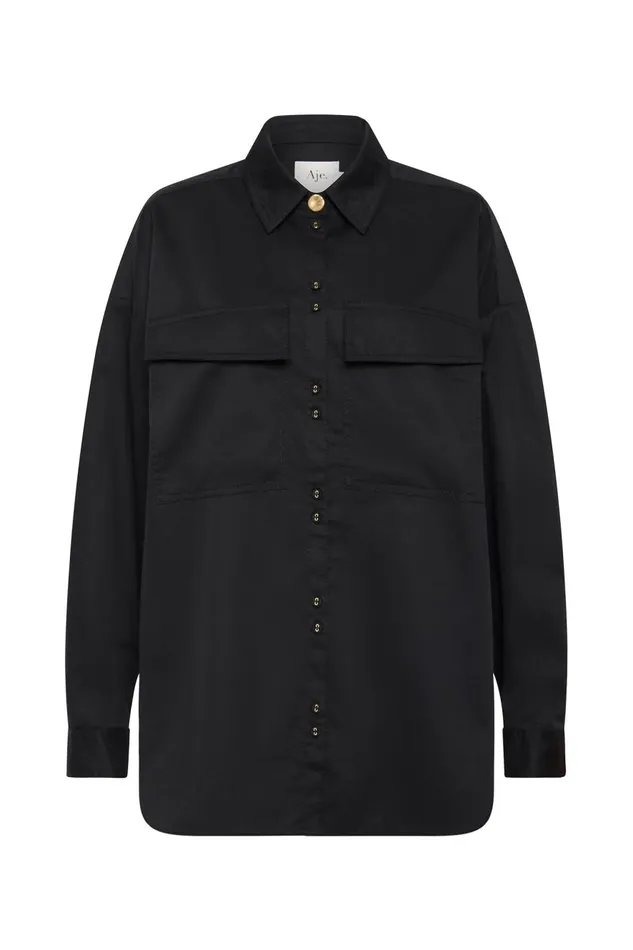 Aje Tops Eaves Oversized Shirt Black 8211 Women Aje Tops Eaves Oversized Shirt Black 8211 Women