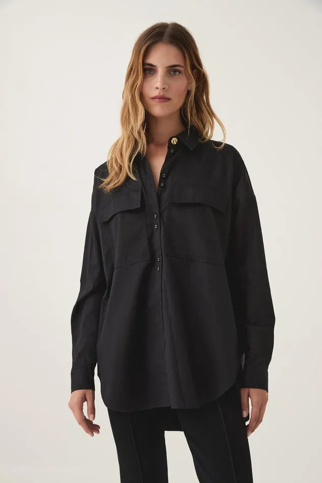 Aje Tops Eaves Oversized Shirt Black 8211 Women Aje Tops Eaves Oversized Shirt Black 8211 Women
