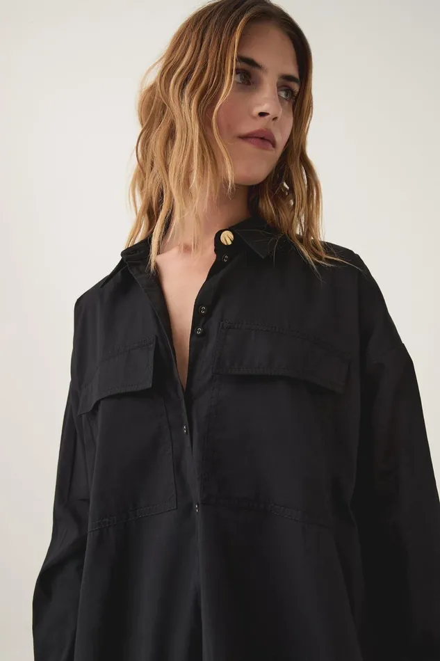 Aje Tops Eaves Oversized Shirt Black 8211 Women Aje Tops Eaves Oversized Shirt Black 8211 Women