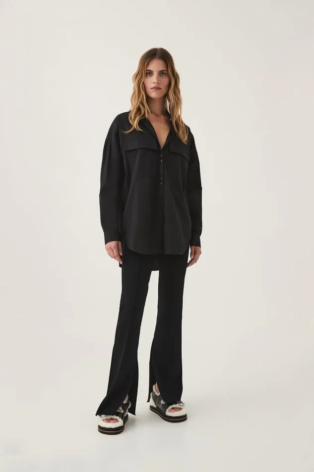 Aje Tops Eaves Oversized Shirt Black 8211 Women Aje Tops Eaves Oversized Shirt Black 8211 Women