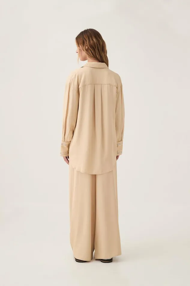 Aje Tops Enfilade Logo Shirt Ecru Beige 8211 Women Aje Tops Enfilade Logo Shirt Ecru Beige 8211 Women