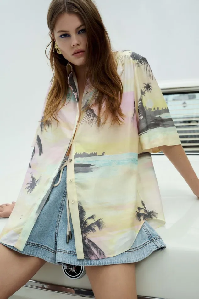 Aje Tops Paradise Shirt Sunset Sky 8211 Women