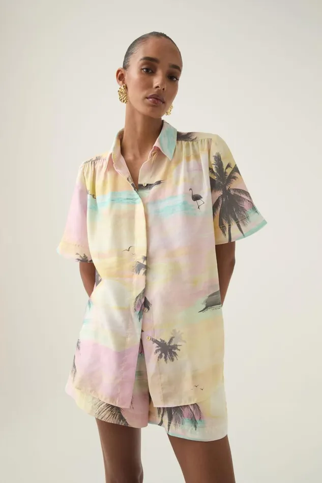 Aje Tops Paradise Shirt Sunset Sky 8211 Women Aje Tops Paradise Shirt Sunset Sky 8211 Women