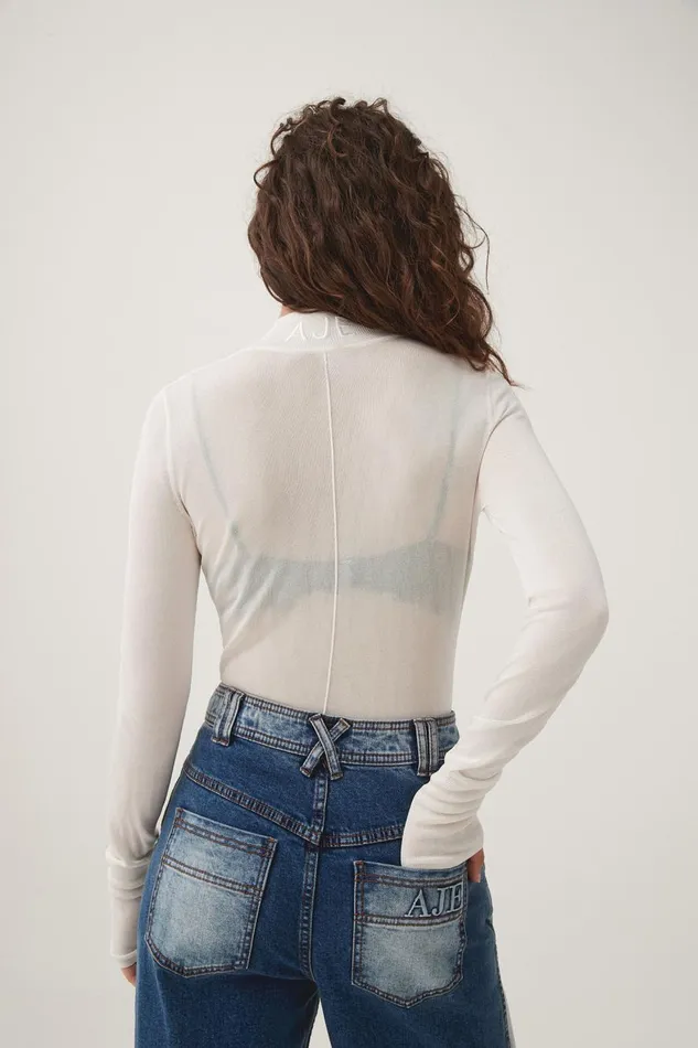 Aje Tops Rae Long Sleeve Skivvy Ivory 8211 Women