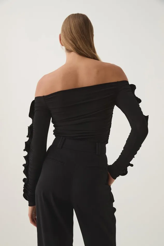 Aje Tops Regenerate Gathered Jersey Top Black 8211 Women Aje Tops Regenerate Gathered Jersey Top Black 8211 Women