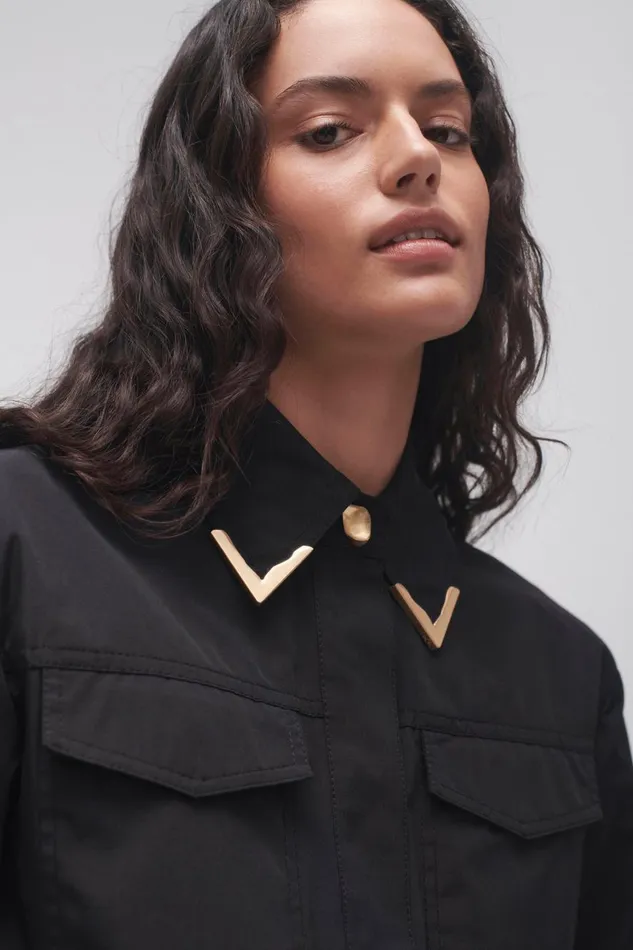 Aje Tops Ryka Hardware Shirt Black 8211 Women Aje Tops Ryka Hardware Shirt Black 8211 Women
