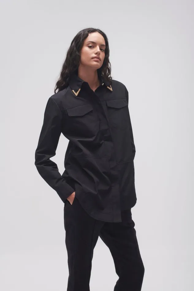Aje Tops Ryka Hardware Shirt Black 8211 Women Aje Tops Ryka Hardware Shirt Black 8211 Women