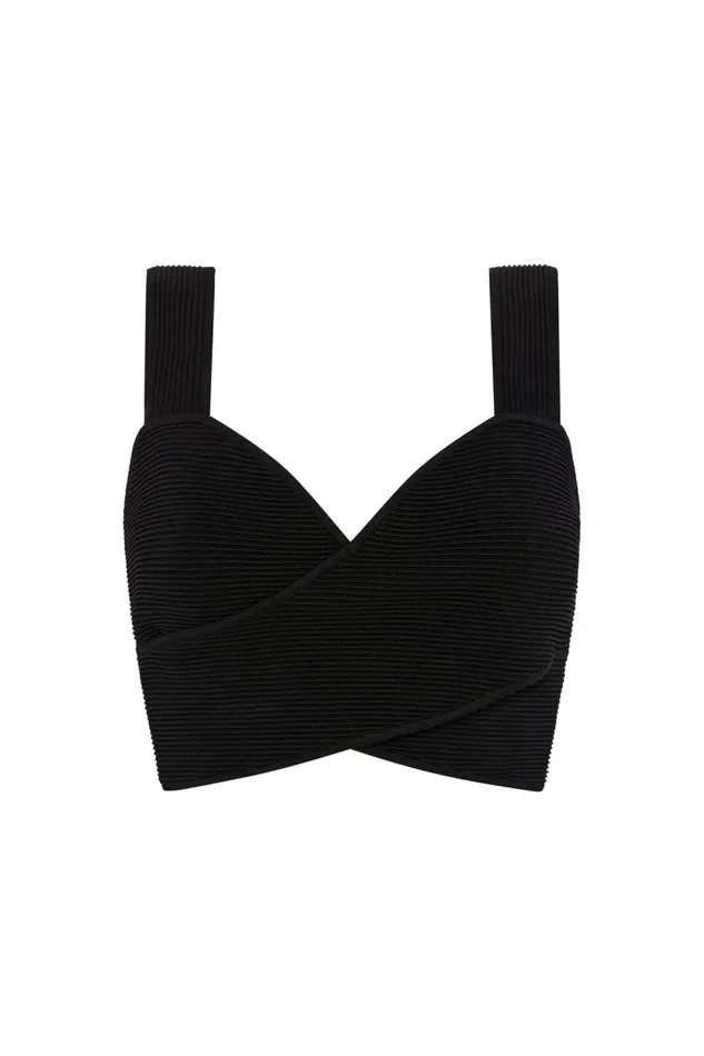 Aje Tops Sybil Twist Knit Bustier Black 8211 Women Aje Tops Sybil Twist Knit Bustier Black 8211 Women