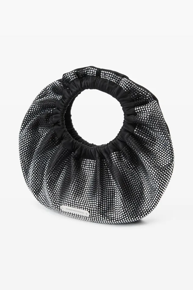 Alexander Wang Bags Women Crescent Mini Bag In Distressed Crystal Hotfix