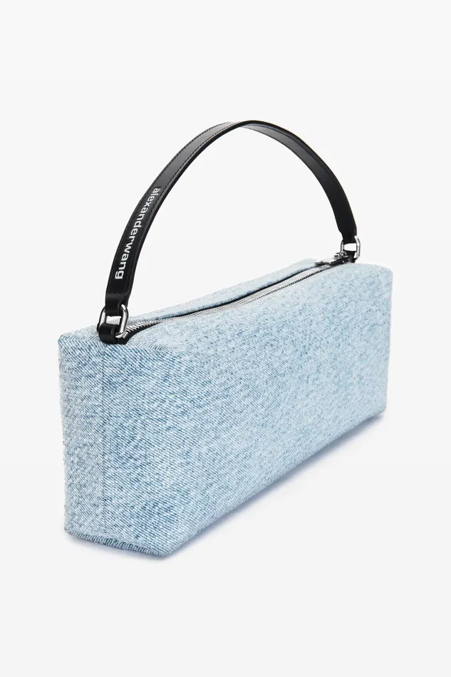 Alexander Wang Bags Women Heiress Flex Denim Bag With Crystal Hotfix