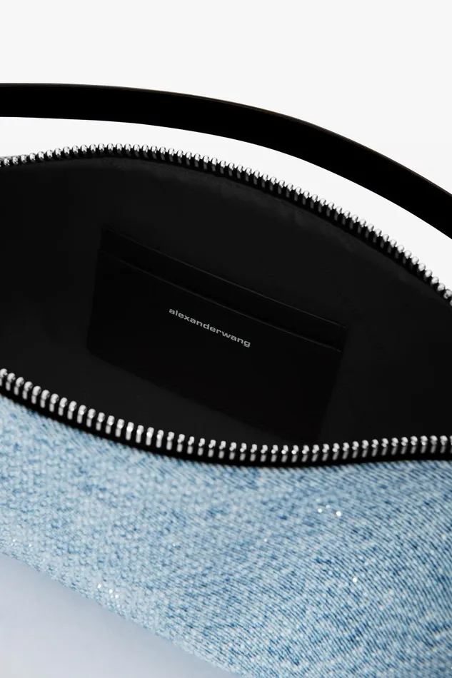 Alexander Wang Bags Women Heiress Flex Denim Bag With Crystal Hotfix