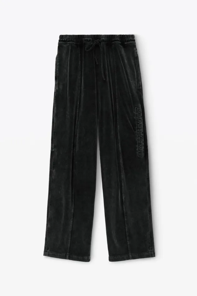 Alexander Wang Bottoms Men Logo Track Pant In Velour