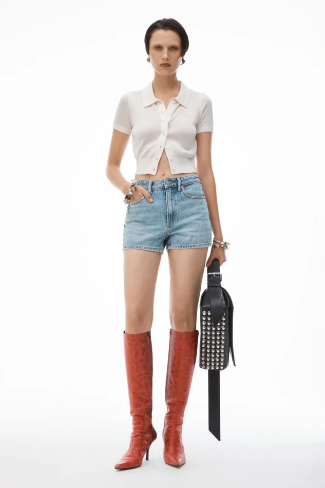 Alexander Wang Denim Women Shorty HighRise Short In Denim