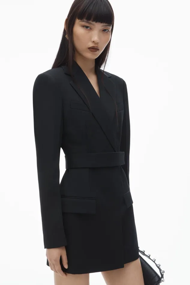 Alexander Wang Dresses Women Belted Blazer Dress In Wool Tailoring