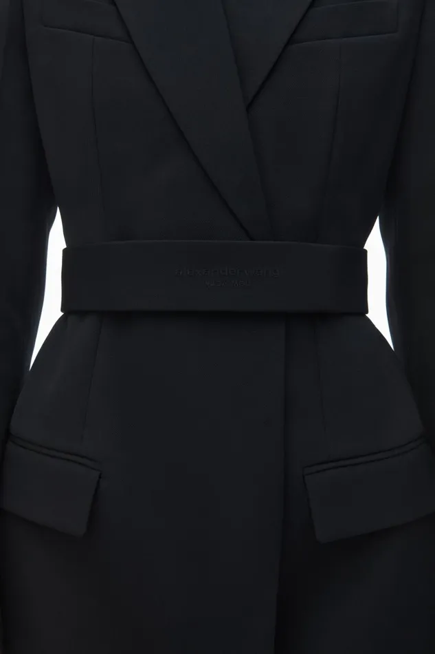 Alexander Wang Dresses Women Belted Blazer Dress In Wool Tailoring