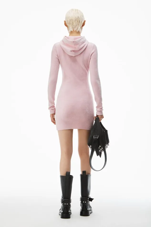 Alexander Wang Dresses Women LogoEmbossed Hoodie Minidress