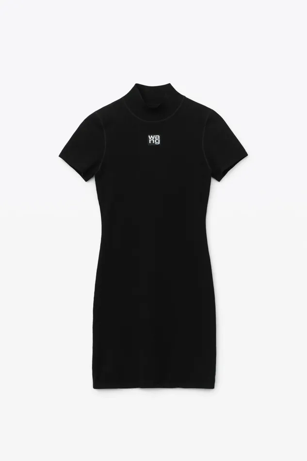 Alexander Wang Dresses Women Mock Neck Tee Dress In Bodycon Knit
