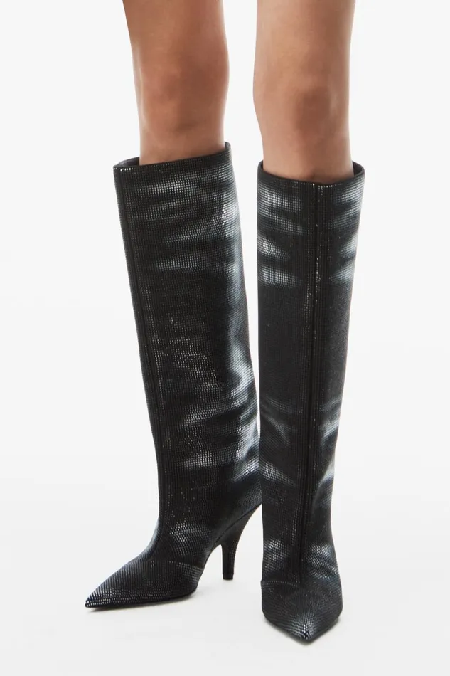Alexander Wang Shoes Women Diablo 90mm Tall Boot In Crystal Hotfix