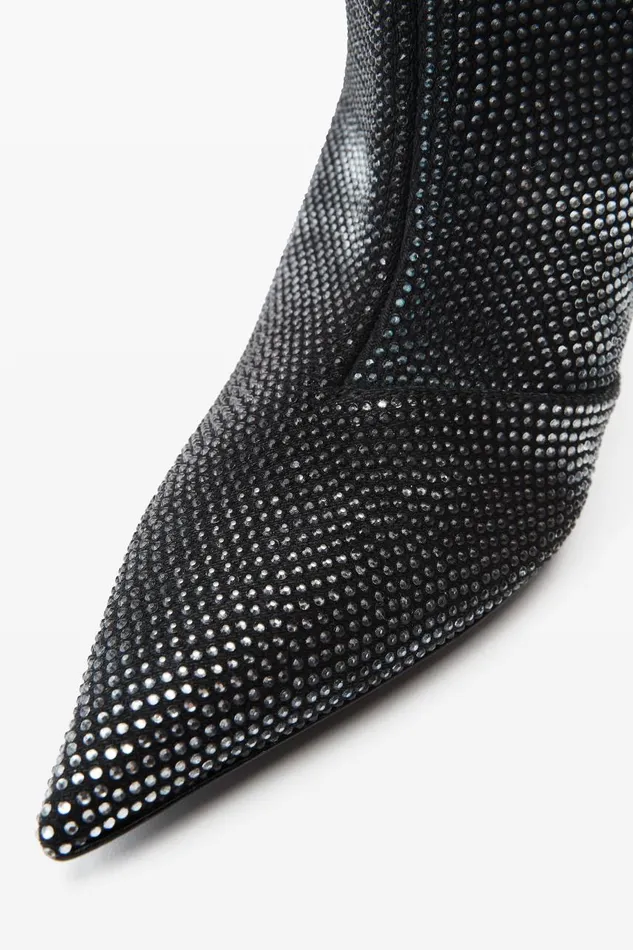 Alexander Wang Shoes Women Diablo 90mm Tall Boot In Crystal Hotfix