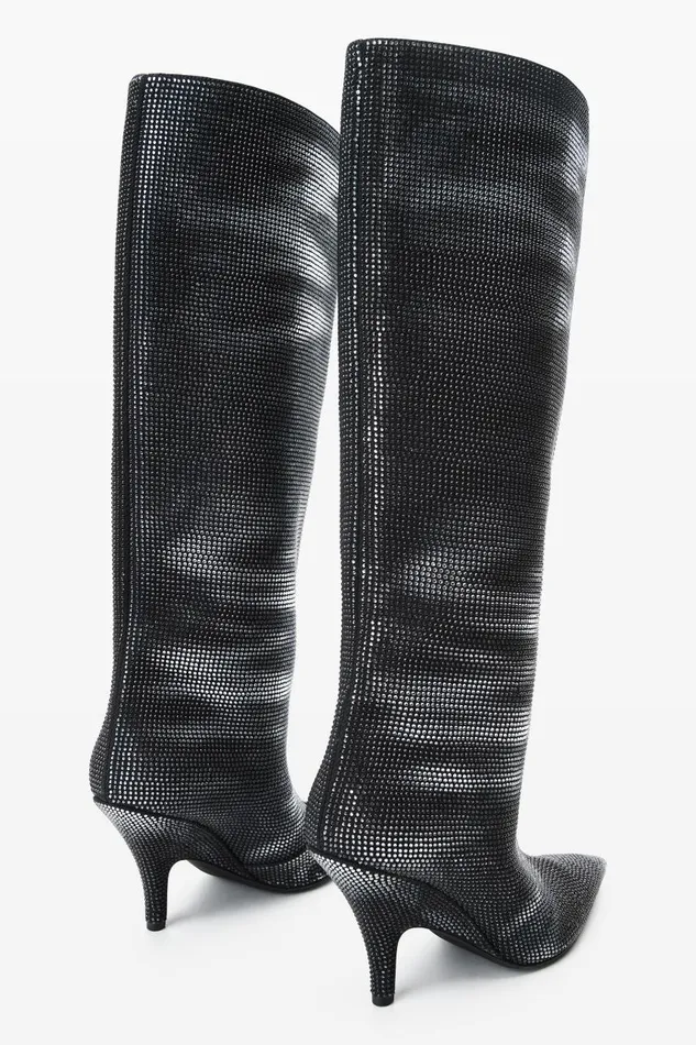 Alexander Wang Shoes Women Diablo 90mm Tall Boot In Crystal Hotfix