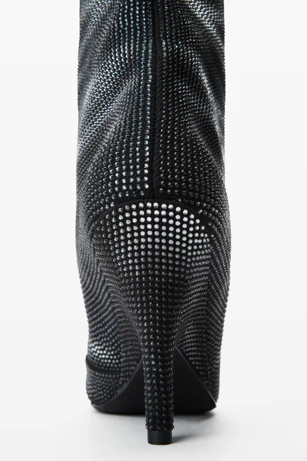 Alexander Wang Shoes Women Diablo 90mm Tall Boot In Crystal Hotfix