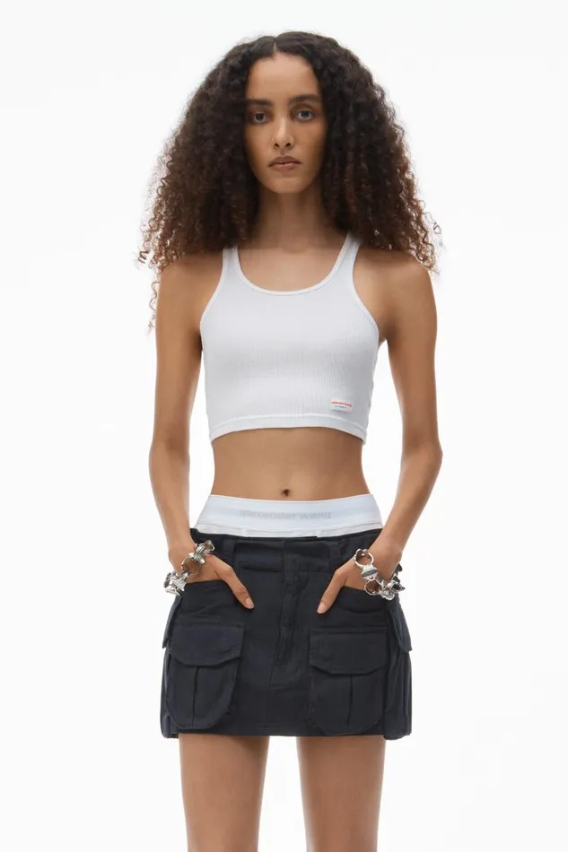 Alexander Wang Skirts Women PreStyled Cargo Skirt With Logo Elastic