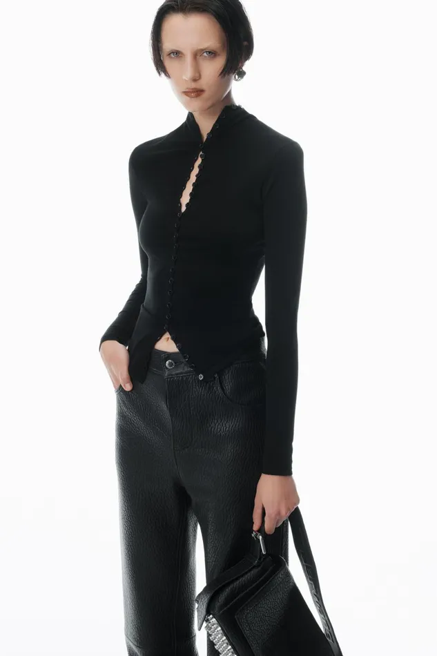 Alexander Wang Sweaters Women LongSleeve HighNeck Cardigan