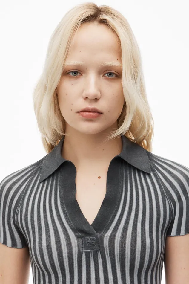 Alexander Wang Sweaters Women Polo Pullover In RibKnit