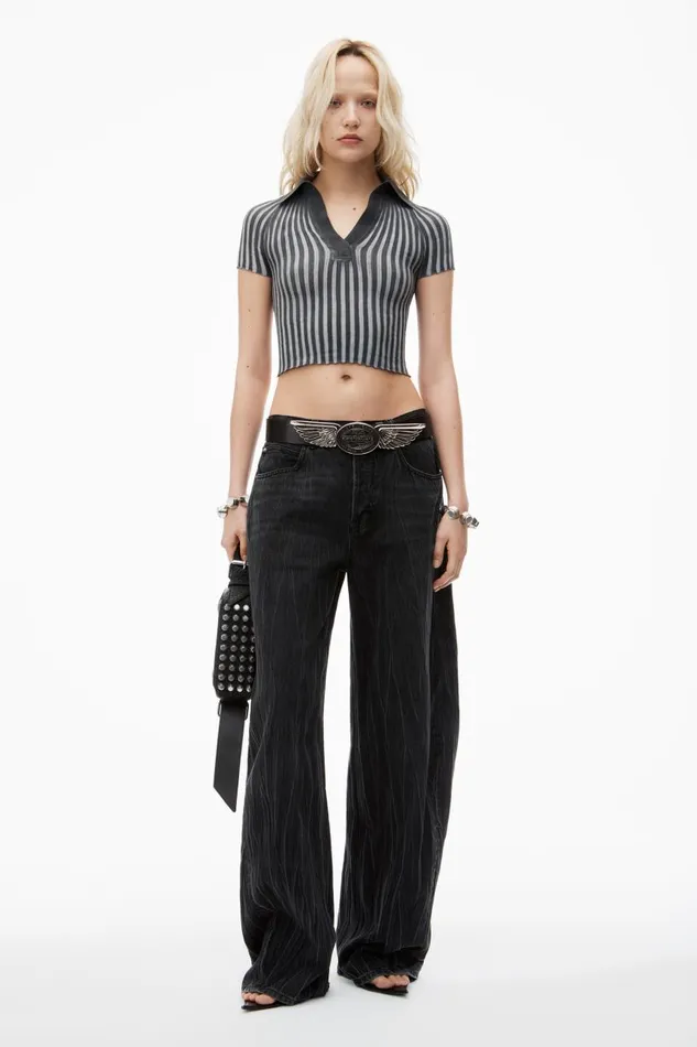 Alexander Wang Sweaters Women Polo Pullover In RibKnit