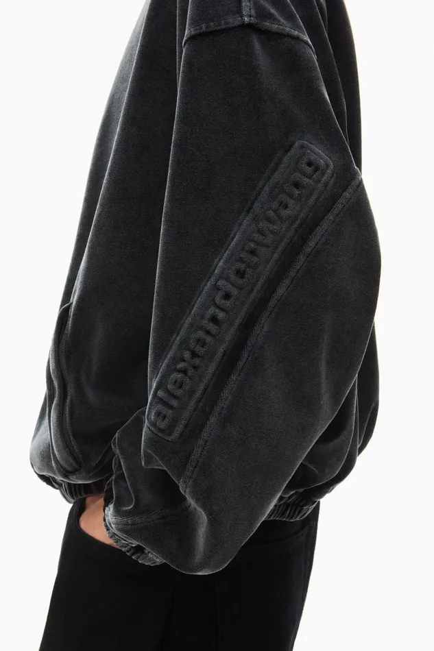 Alexander Wang Sweatshirts Men Logo Track Jacket In Velour