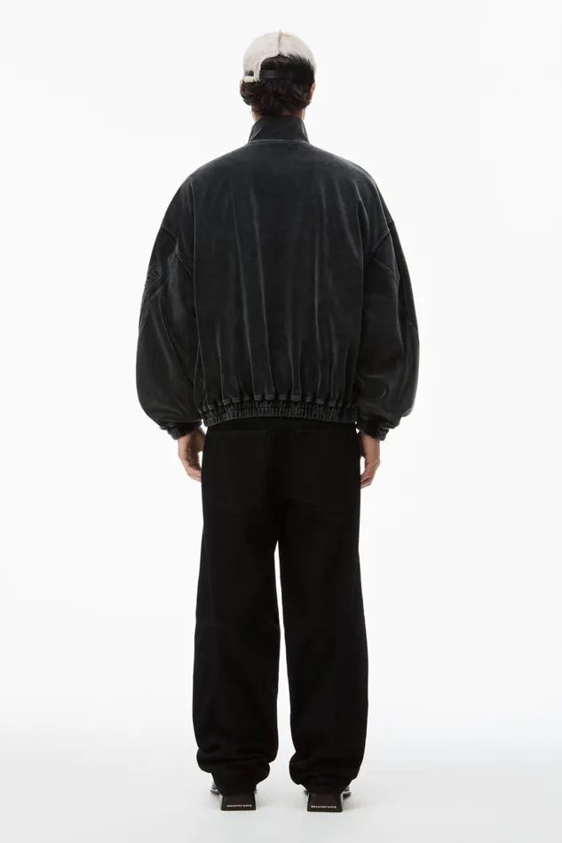 Alexander Wang Sweatshirts Men Logo Track Jacket In Velour