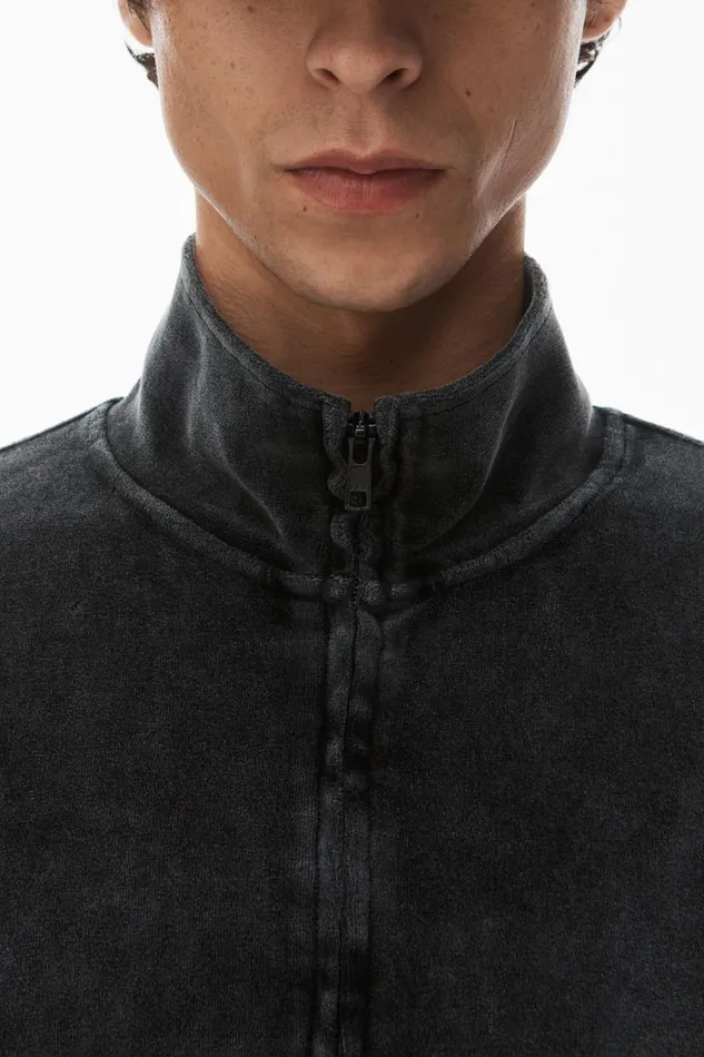 Alexander Wang Sweatshirts Men Logo Track Jacket In Velour