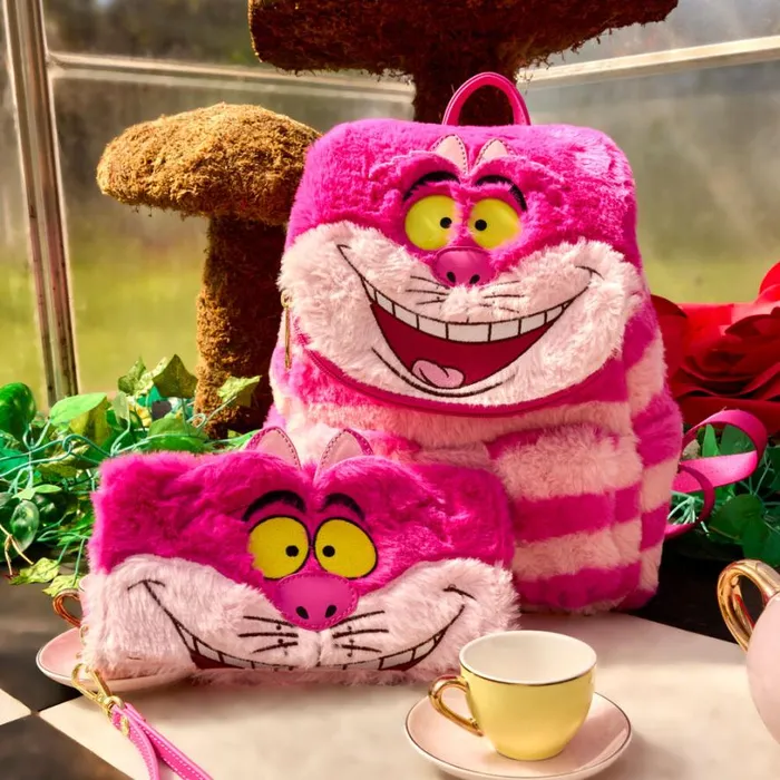 Alice In Wonderland Exclusive Cheshire Cat Plush Light Up Mini Backpack Unisex Loungefly Bags and Wallets Alice In Wonderland Exclusive Cheshire Cat Plush Light Up Mini Backpack Unisex Loungefly Bags and Wallets
