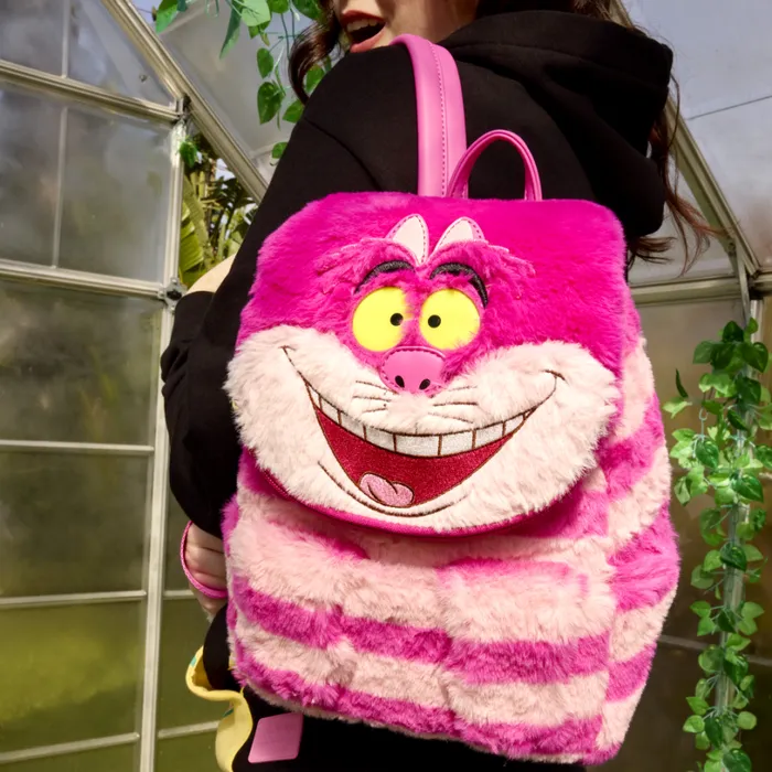 Alice In Wonderland Exclusive Cheshire Cat Plush Light Up Mini Backpack Unisex Loungefly Bags and Wallets Alice In Wonderland Exclusive Cheshire Cat Plush Light Up Mini Backpack Unisex Loungefly Bags and Wallets