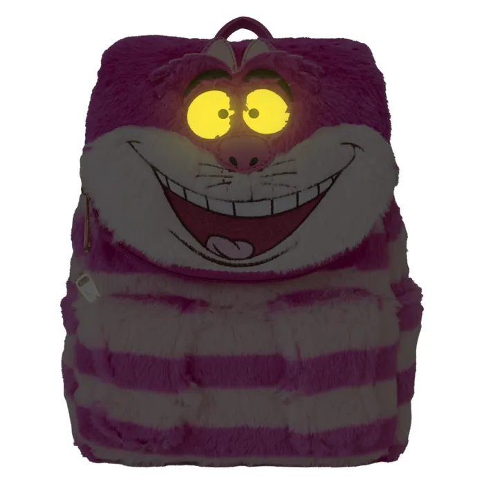 Alice In Wonderland Exclusive Cheshire Cat Plush Light Up Mini Backpack Unisex Loungefly Bags and Wallets Alice In Wonderland Exclusive Cheshire Cat Plush Light Up Mini Backpack Unisex Loungefly Bags and Wallets