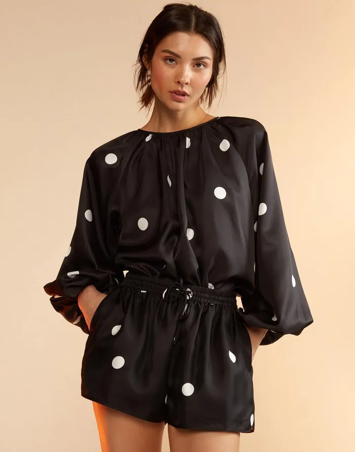 Alice Silk Shorts 8211 Blkwt Women Cynthia Rowley Bottoms