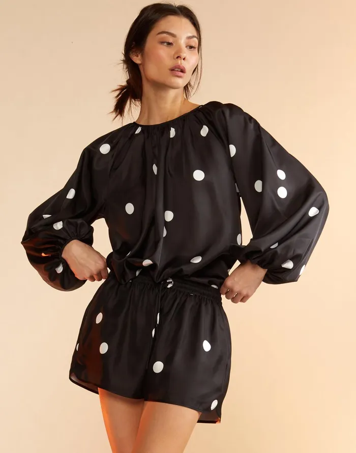Alice Silk Shorts 8211 Blkwt Women Cynthia Rowley Bottoms