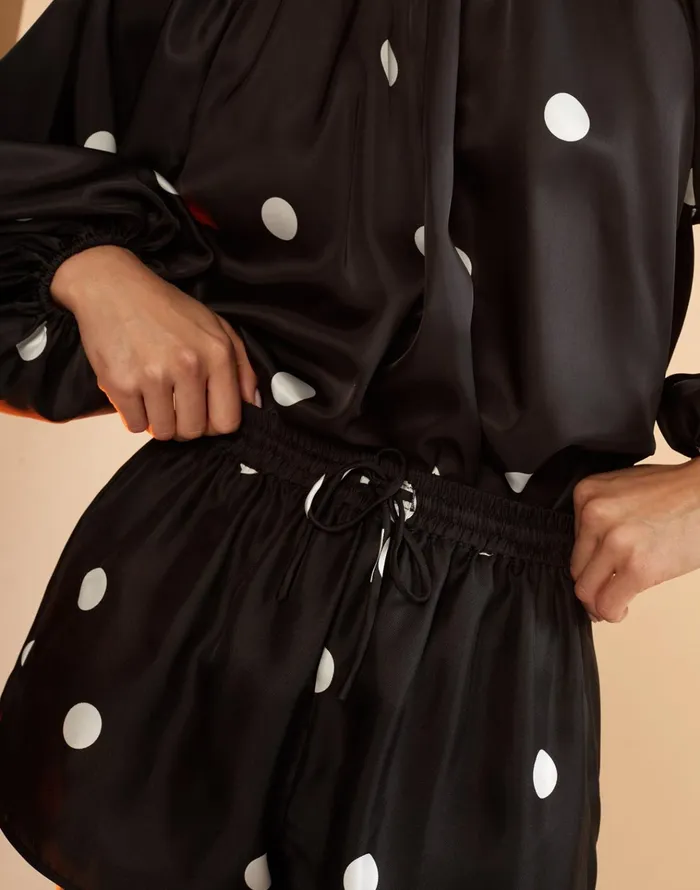 Alice Silk Shorts 8211 Blkwt Women Cynthia Rowley Bottoms