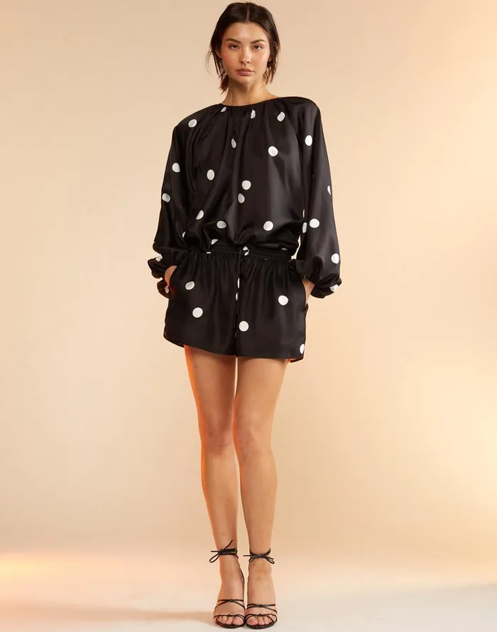 Alice Silk Shorts 8211 Blkwt Women Cynthia Rowley Bottoms