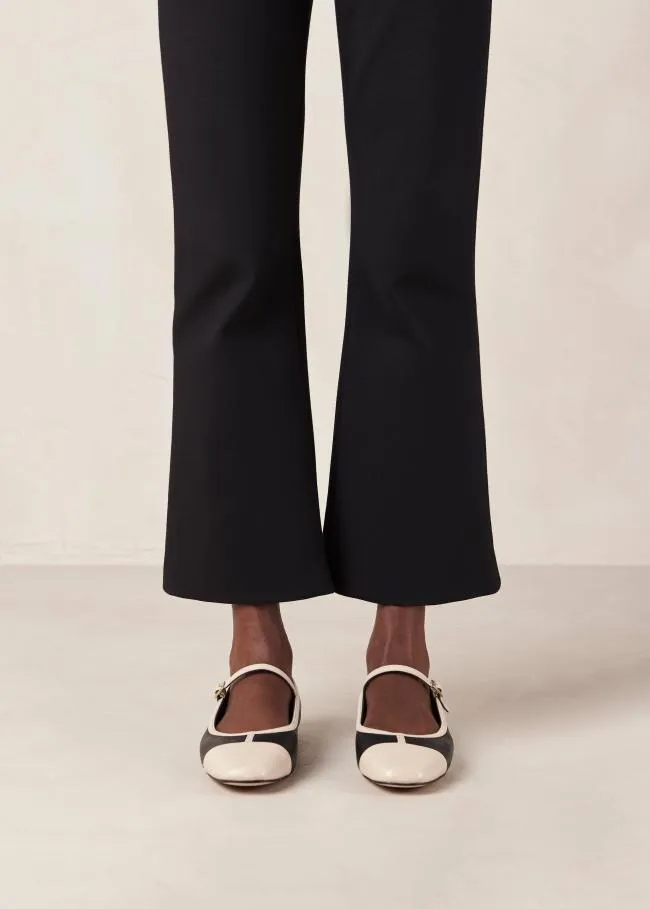 ALOHAS Ballet Flats Agate 8211 Black And Cream Leather Mary Jane Shoes 8211 Women
