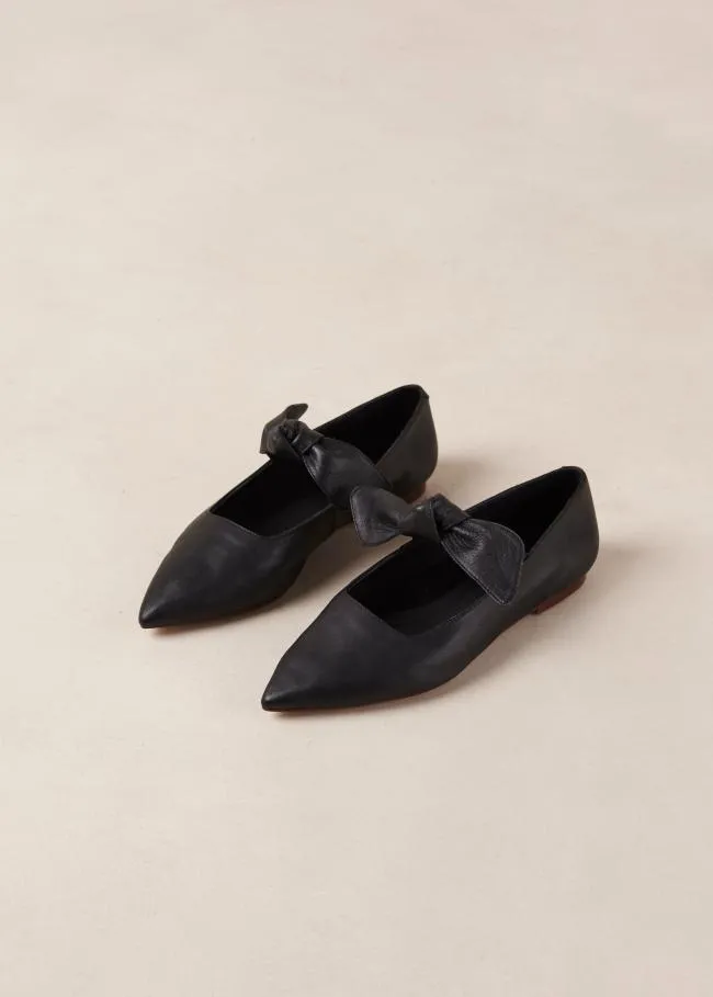 ALOHAS Ballet Flats Fossil 8211 Black Leather Ballet Flats 8211 Women