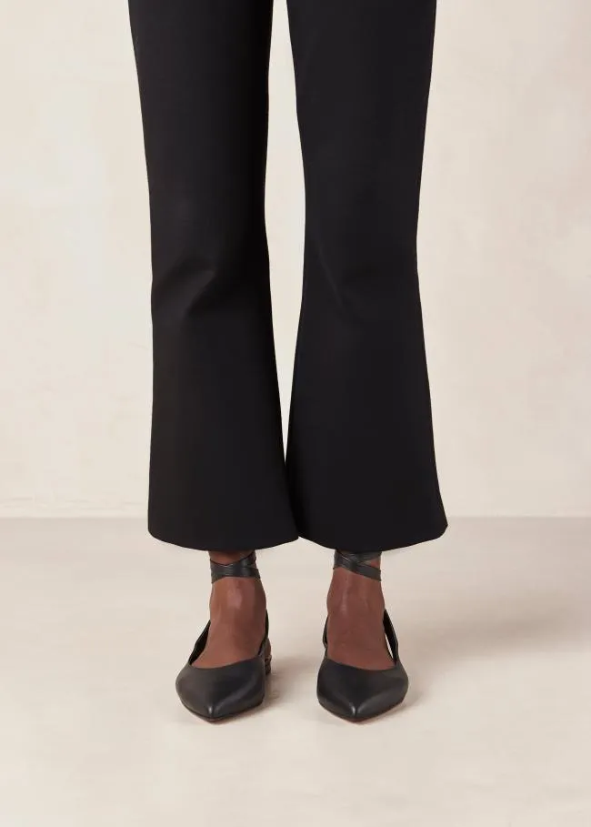 ALOHAS Ballet Flats Ribbon 8211 Black Leather Ballet Flats 8211 Women