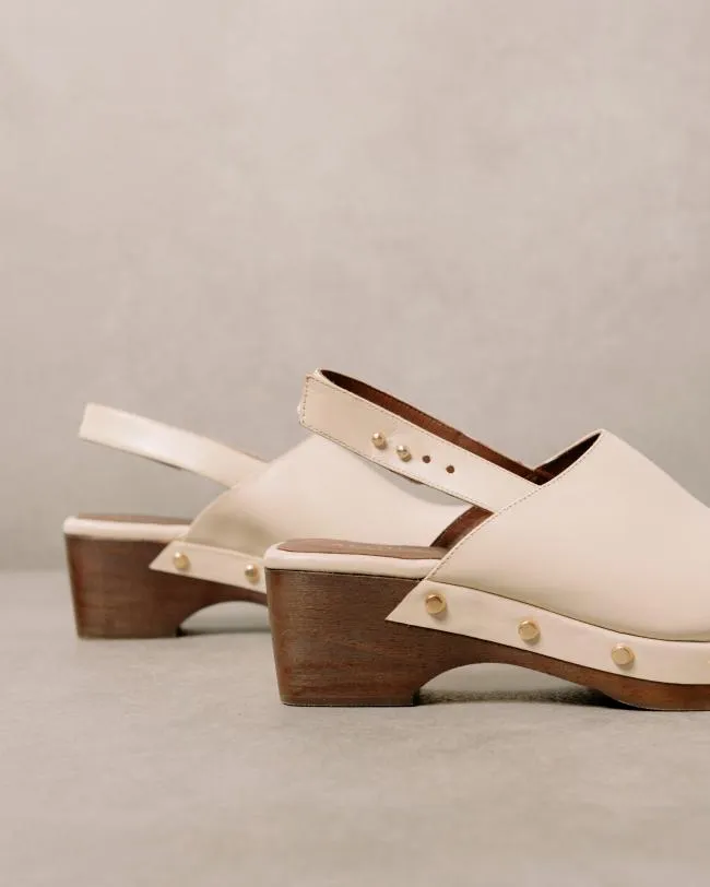 ALOHAS Clogs Vinyl 8211 White Leather Clogs 8211 Women