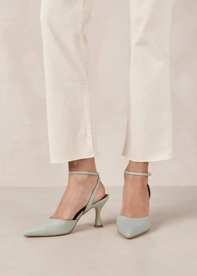 ALOHAS Heels Cinderella 8211 Green Leather Pumps 8211 Women
