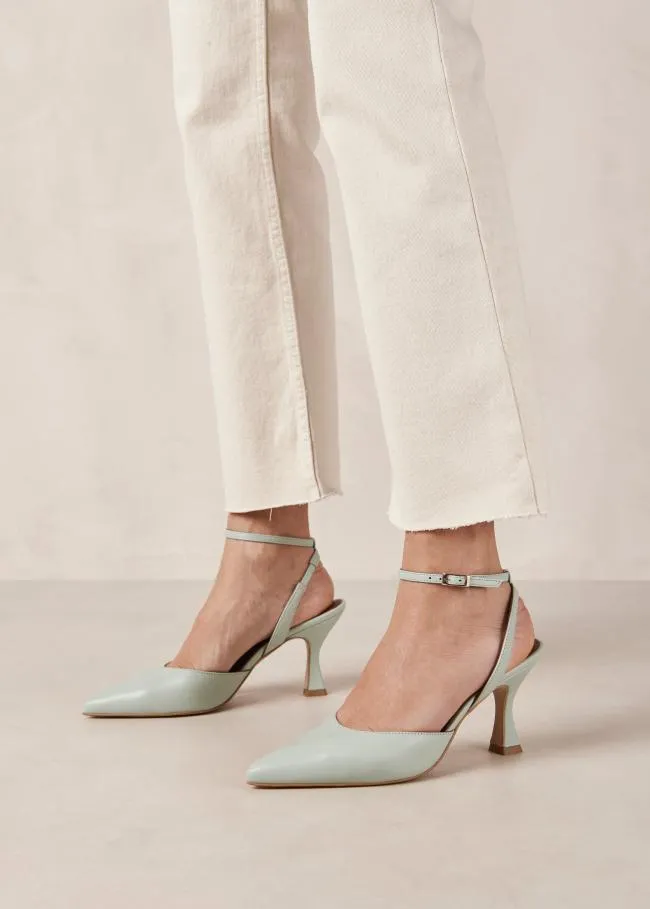 ALOHAS Heels Cinderella 8211 Green Leather Pumps 8211 Women