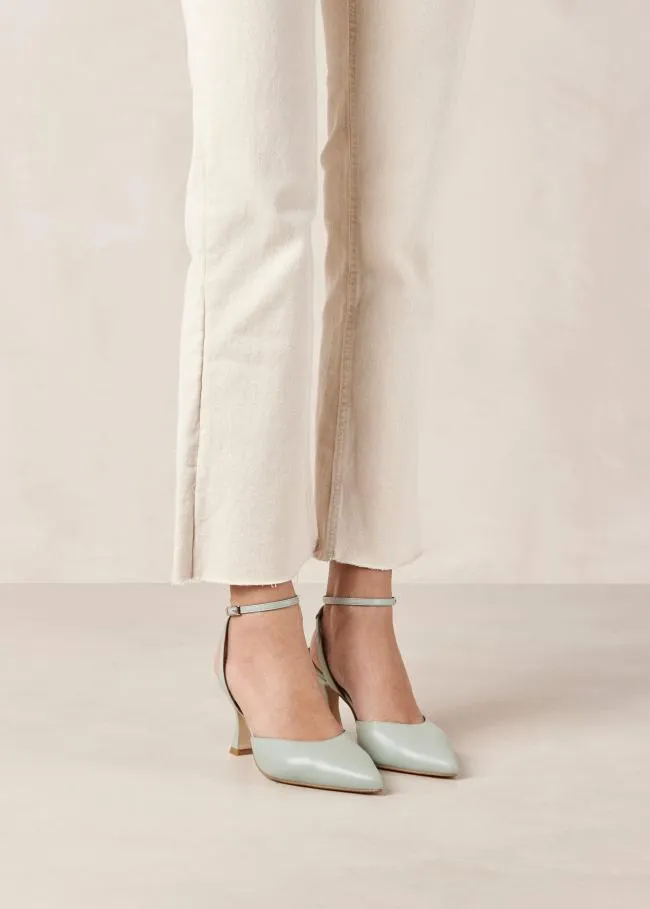 ALOHAS Heels Cinderella 8211 Green Leather Pumps 8211 Women