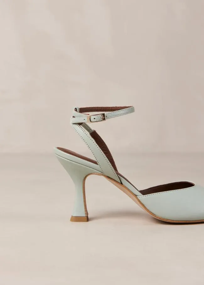 ALOHAS Heels Cinderella 8211 Green Leather Pumps 8211 Women