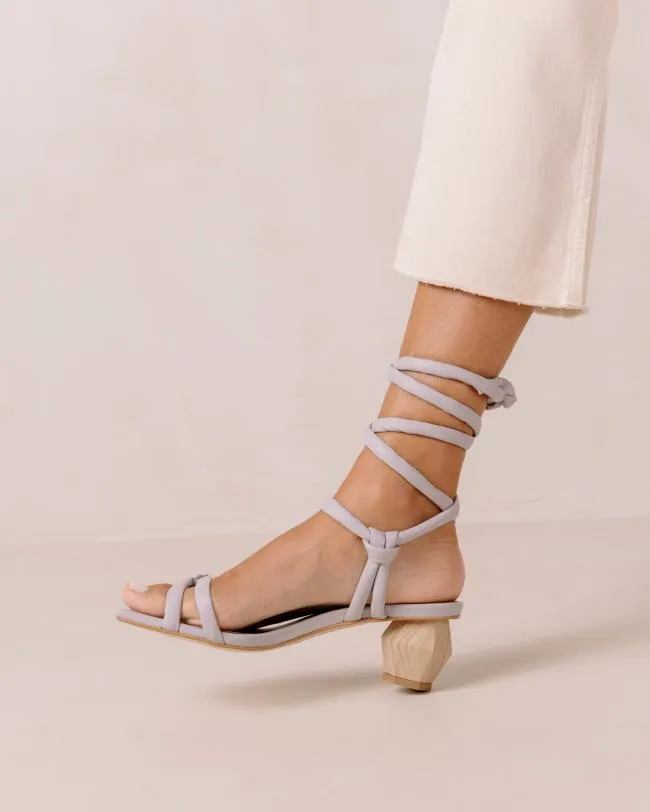 ALOHAS Heels Creative 8211 Purple Leather Sandals 8211 Women