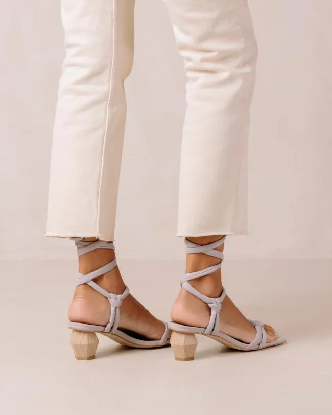ALOHAS Heels Creative 8211 Purple Leather Sandals 8211 Women